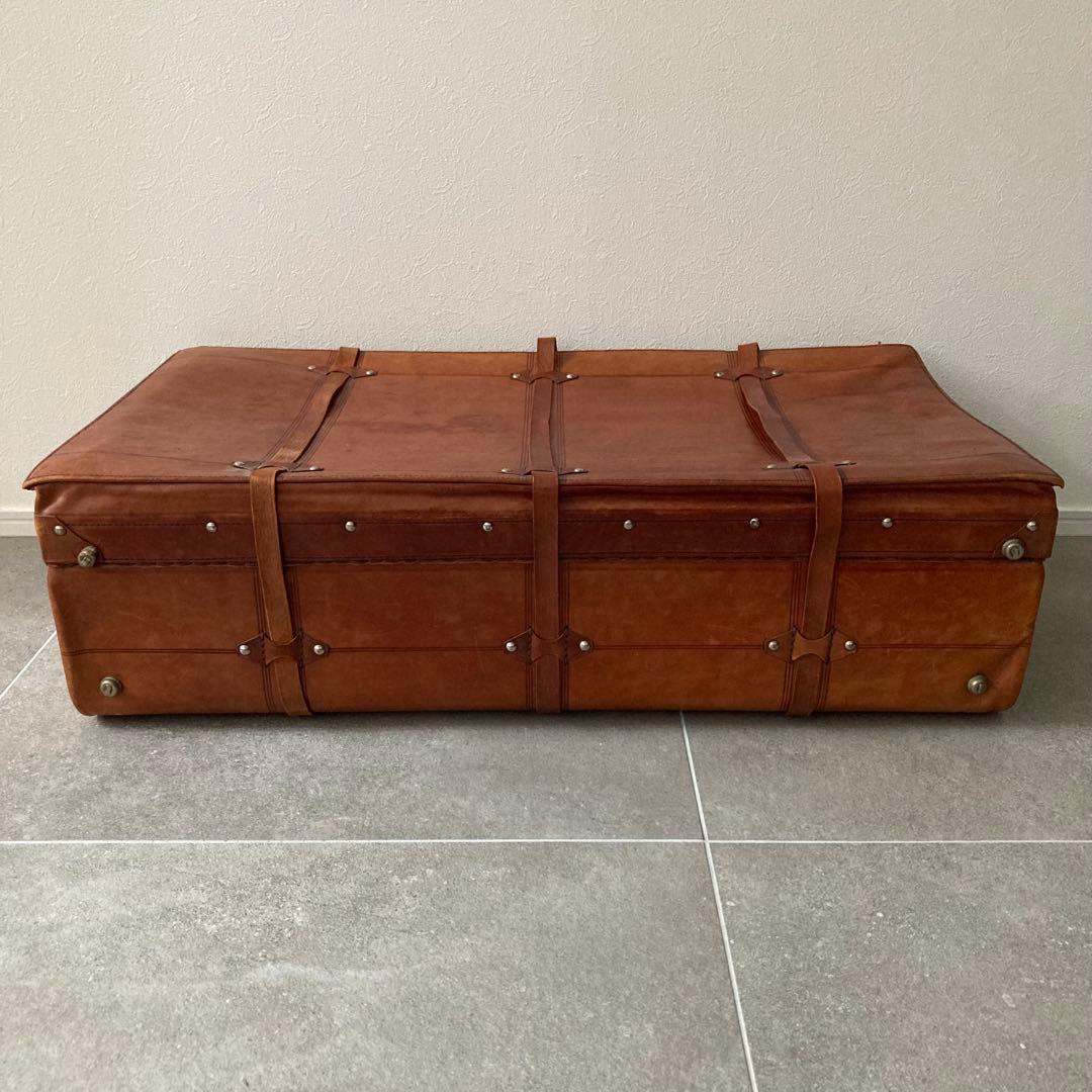 超特大 ヴィンテージ レザートランクケース トランクバッグ 80cm×44cm