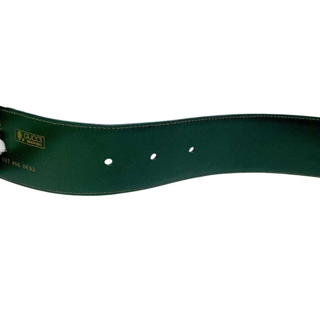 GUCCI グッチ グリーンレザー ベルト ゴールドバックル