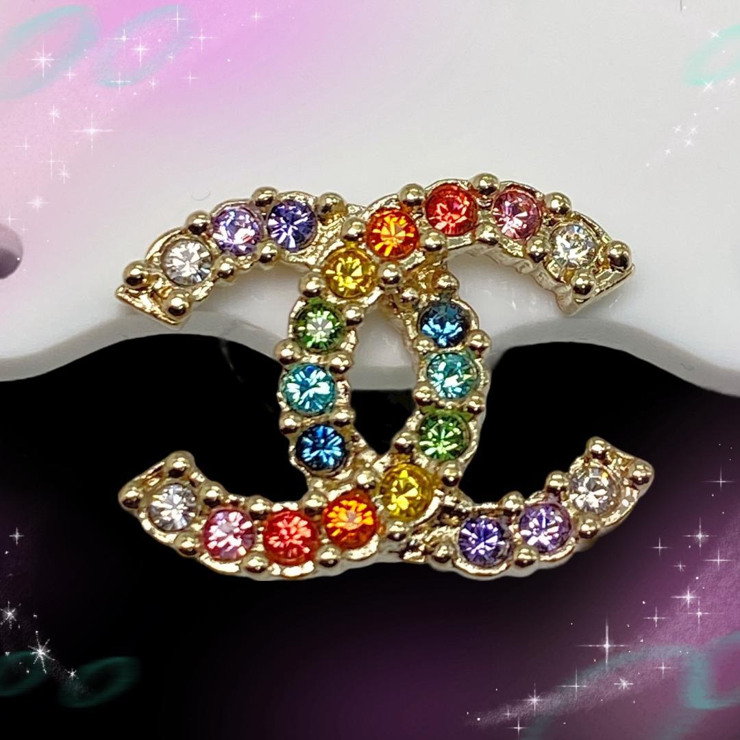 《超美品》 シャネル ピアス片耳 ココマーク マルチカラー A20V