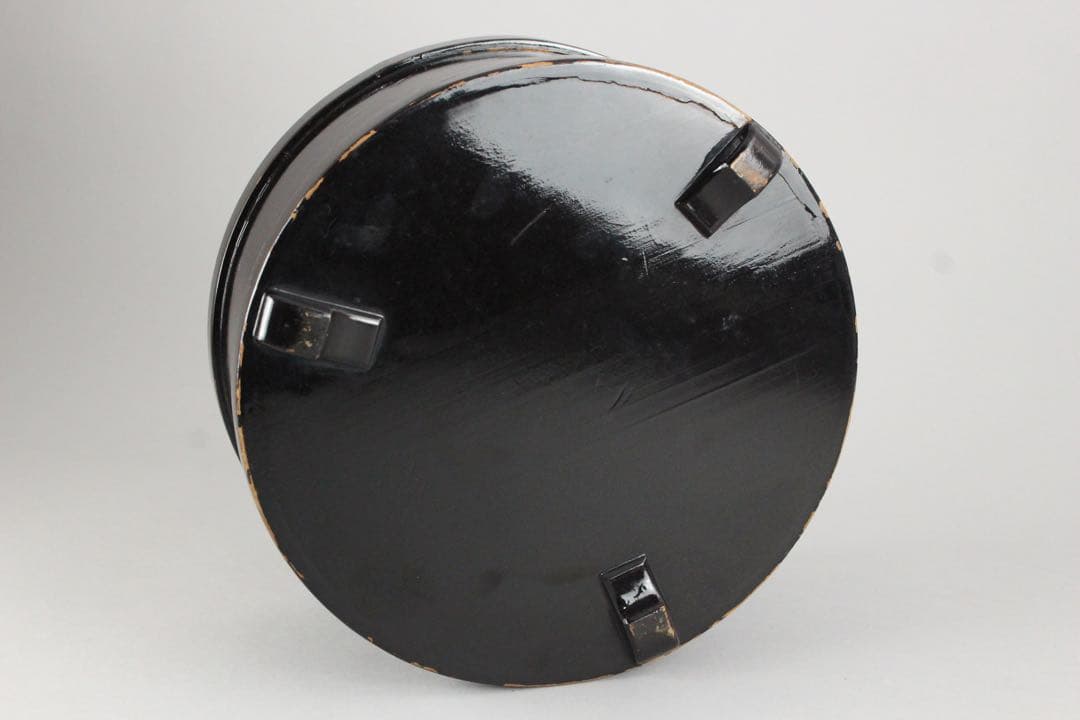 No5543 黒漆菊花金銀蒔絵　お櫃　杓子　椀　5点セット　送料無料