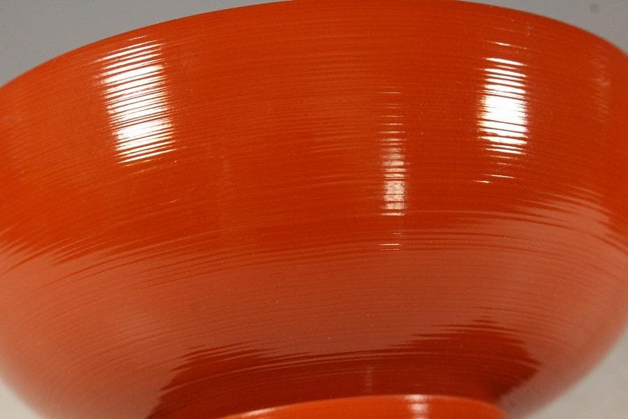 平安象彦製 朱塗刷毛目 蓋蒔絵 椀 十客 美品 共箱(K-A751)