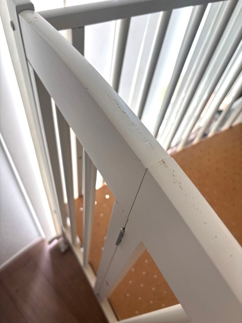 ワンタッチハイベッドプチ【ホワイト　900×600】 ベビーベッド ハイタイプ