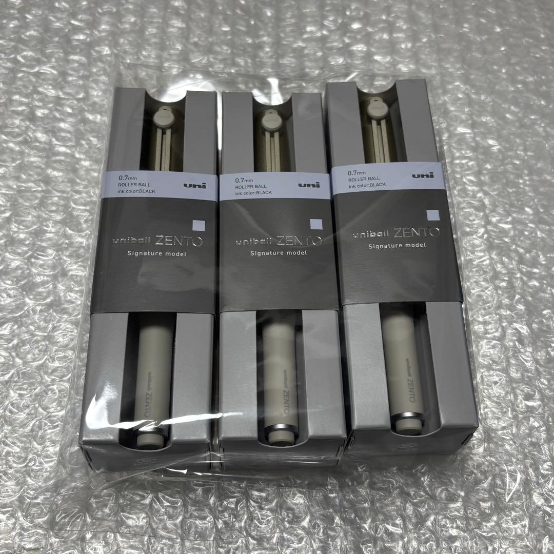 uniball ZENTO シグネチャーモデル 0.7 シャンパンゴールド　3本
