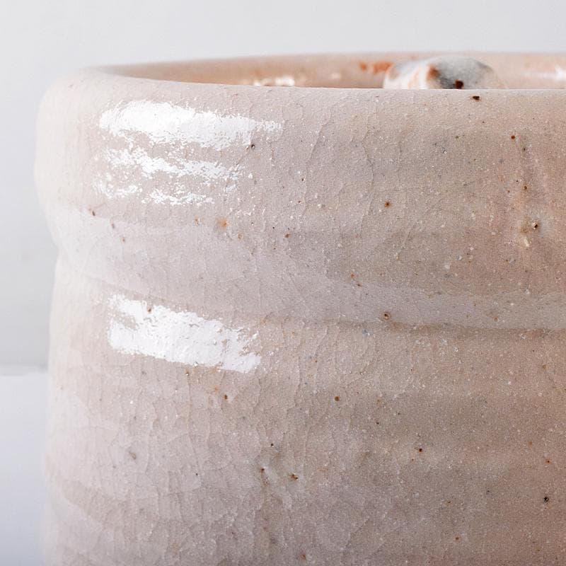 茶道具　山崎道正作　絵志野　水指　裏千家十五代鵬雲斎極め箱　M　R8732B