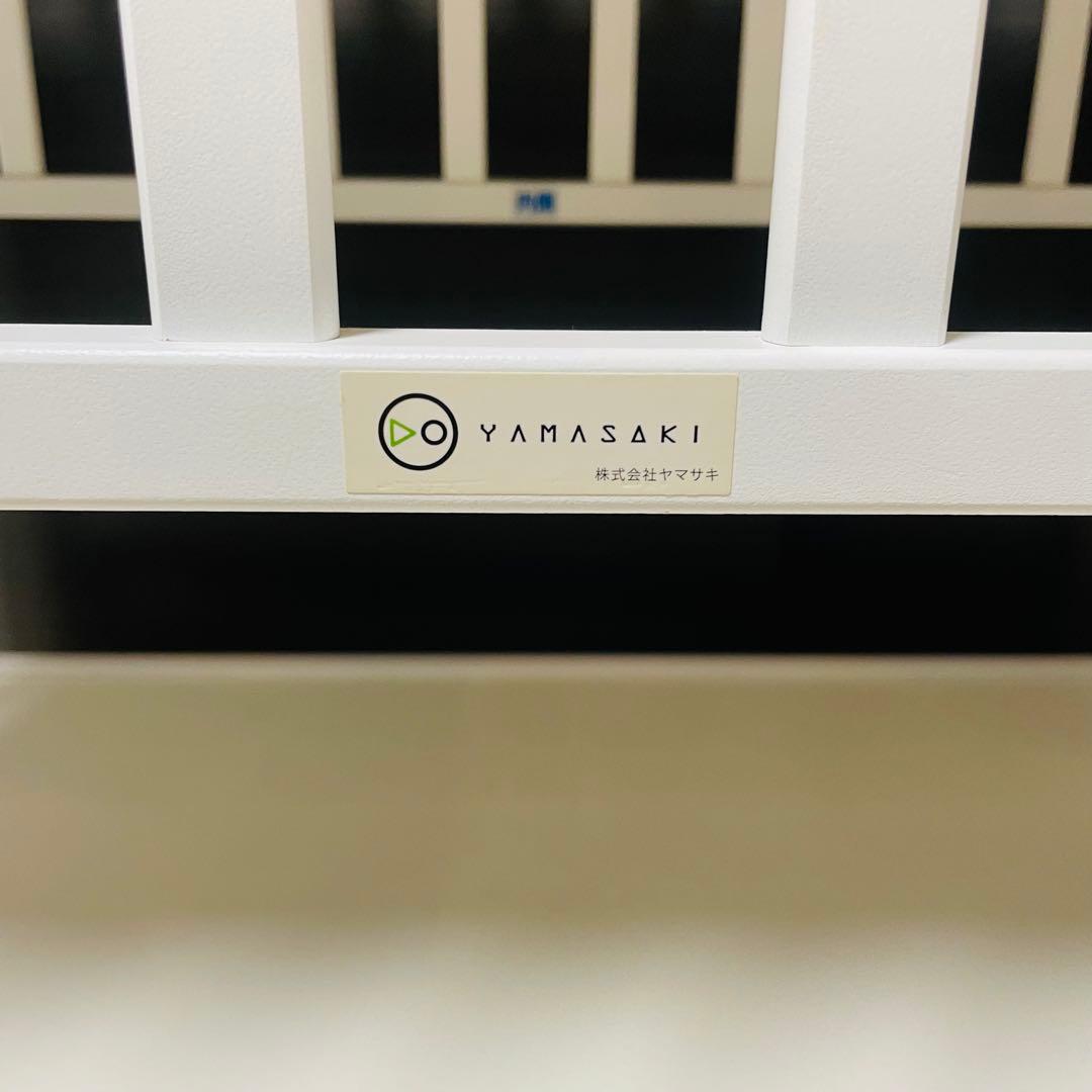 コンパクト ベビーベッド ツーオープン ヤマサキ　ミニベッド ホワイト