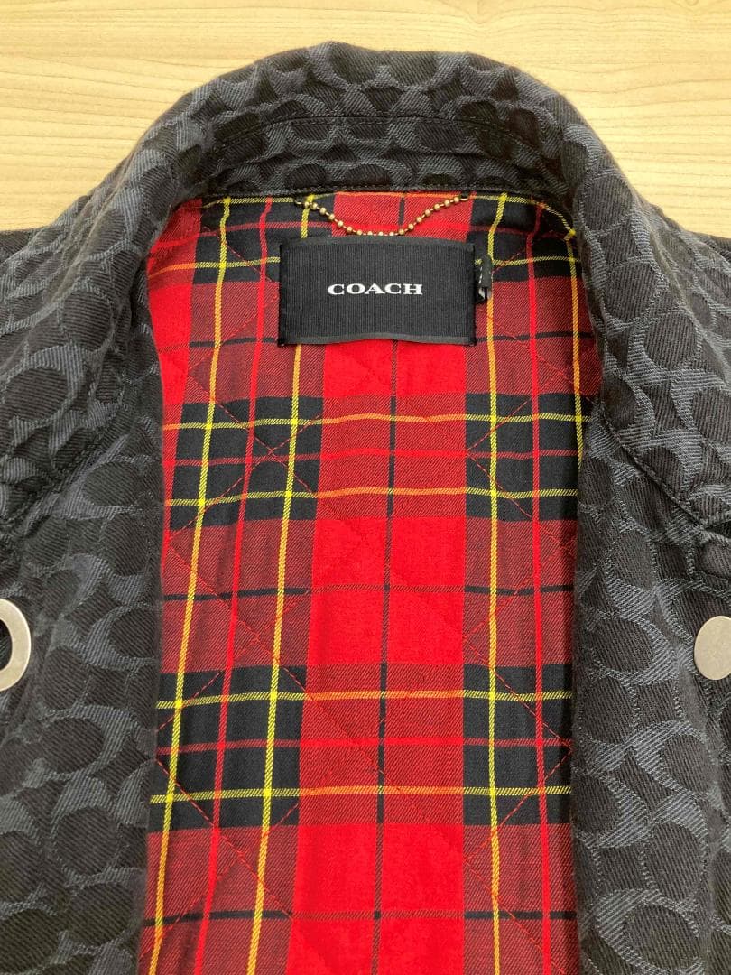 コーチ　シグネチャー ジャカード デニム ボニー コート 黒　170 / 98A