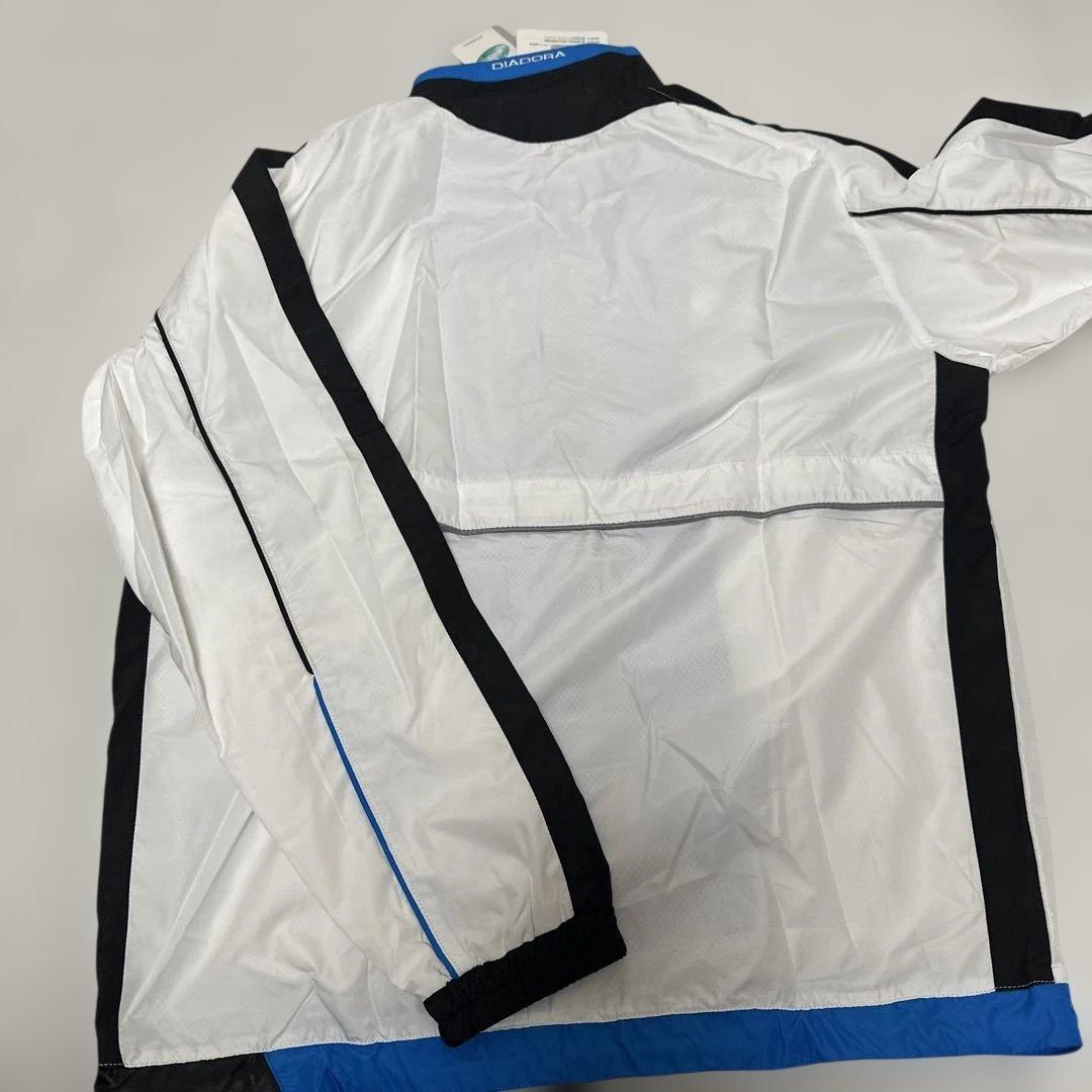 DIADORA フルジップジャケット S ホワイト/ブラック/ブルー