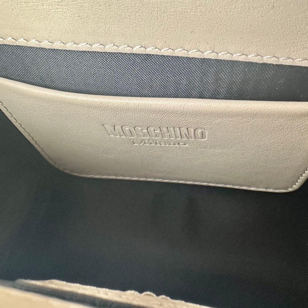 超美品★定価約20万 MOSCHINO モスキーノ フォーク レザー バッグ