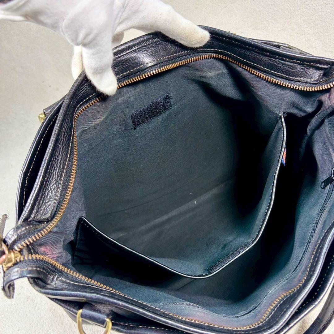 【美品✨】豊岡鞄　本革　ビジネスバッグ　シボ牛革　2way A4収納　ショルダー