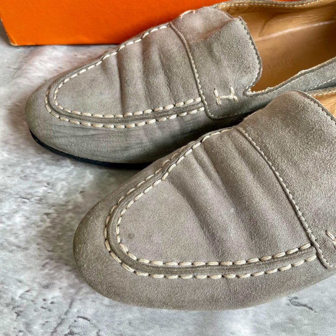 箱あり エルメス ローファー モカシン スエード コンスタンス 40 24.5㎝