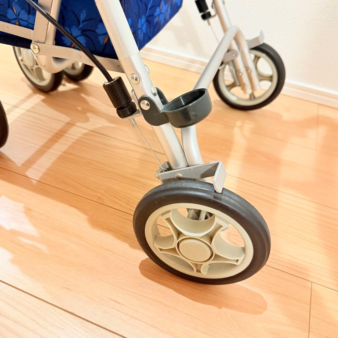 【須恵廣工業】美品　シルバーカー　スイートIII なでしこ紺 取説付き