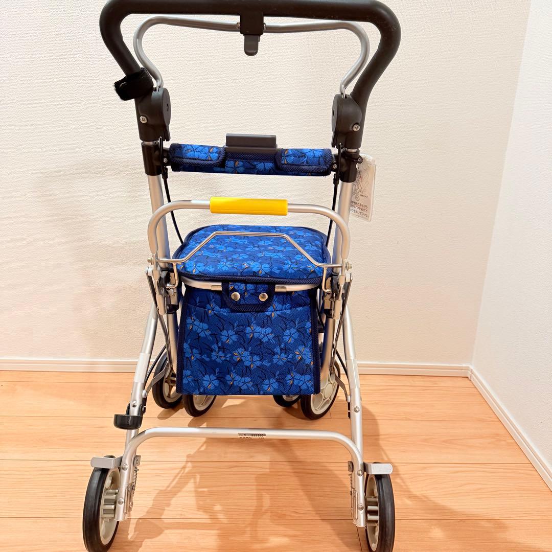 【須恵廣工業】美品　シルバーカー　スイートIII なでしこ紺 取説付き