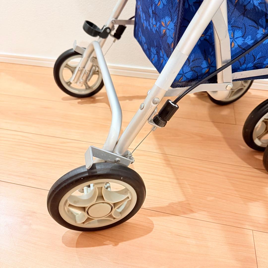 【須恵廣工業】美品　シルバーカー　スイートIII なでしこ紺 取説付き