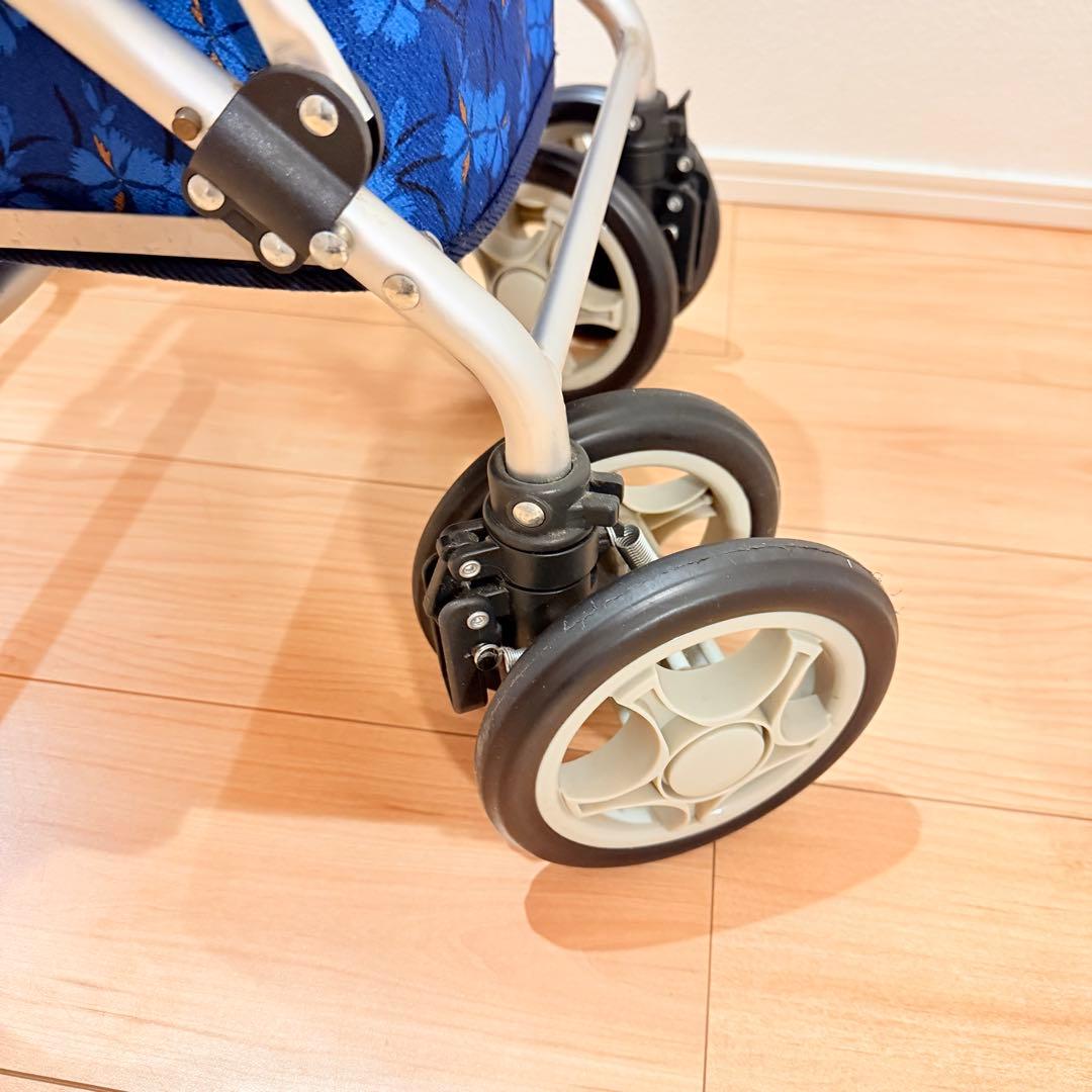 【須恵廣工業】美品　シルバーカー　スイートIII なでしこ紺 取説付き