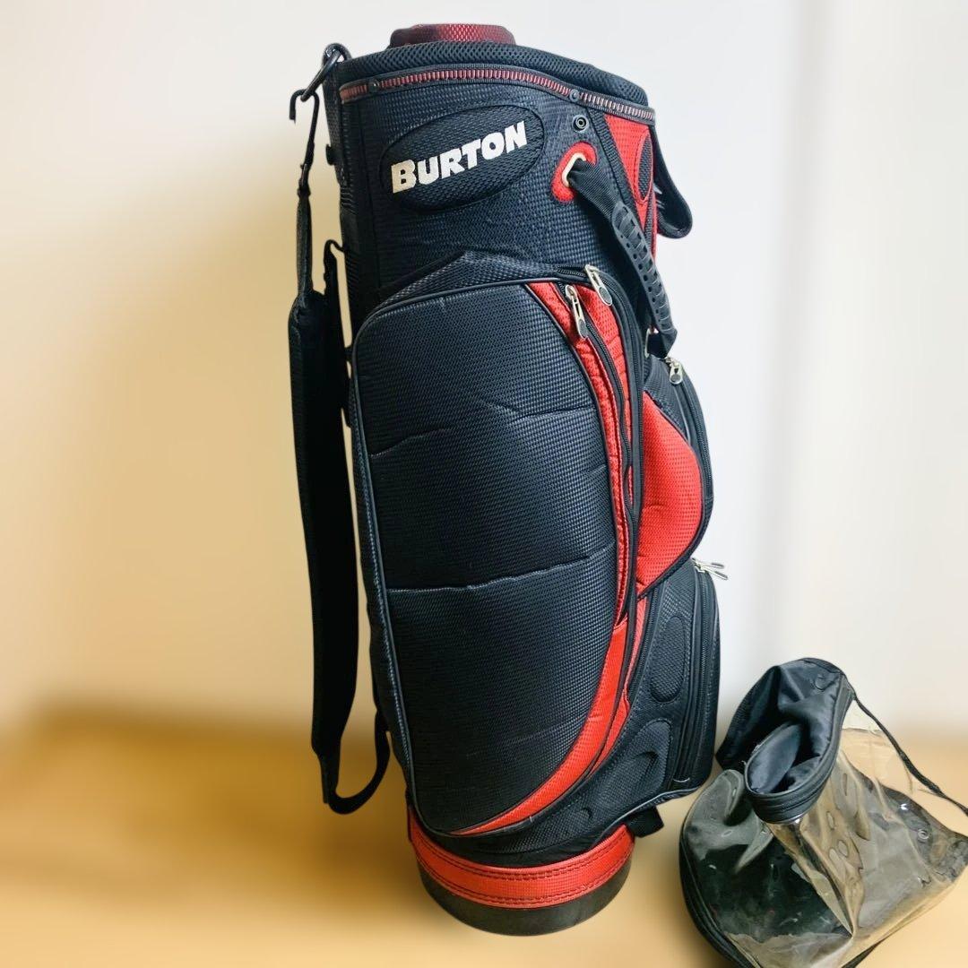 BURTON バートン ゴルフ キャディバッグ フード付き レッド ブラック