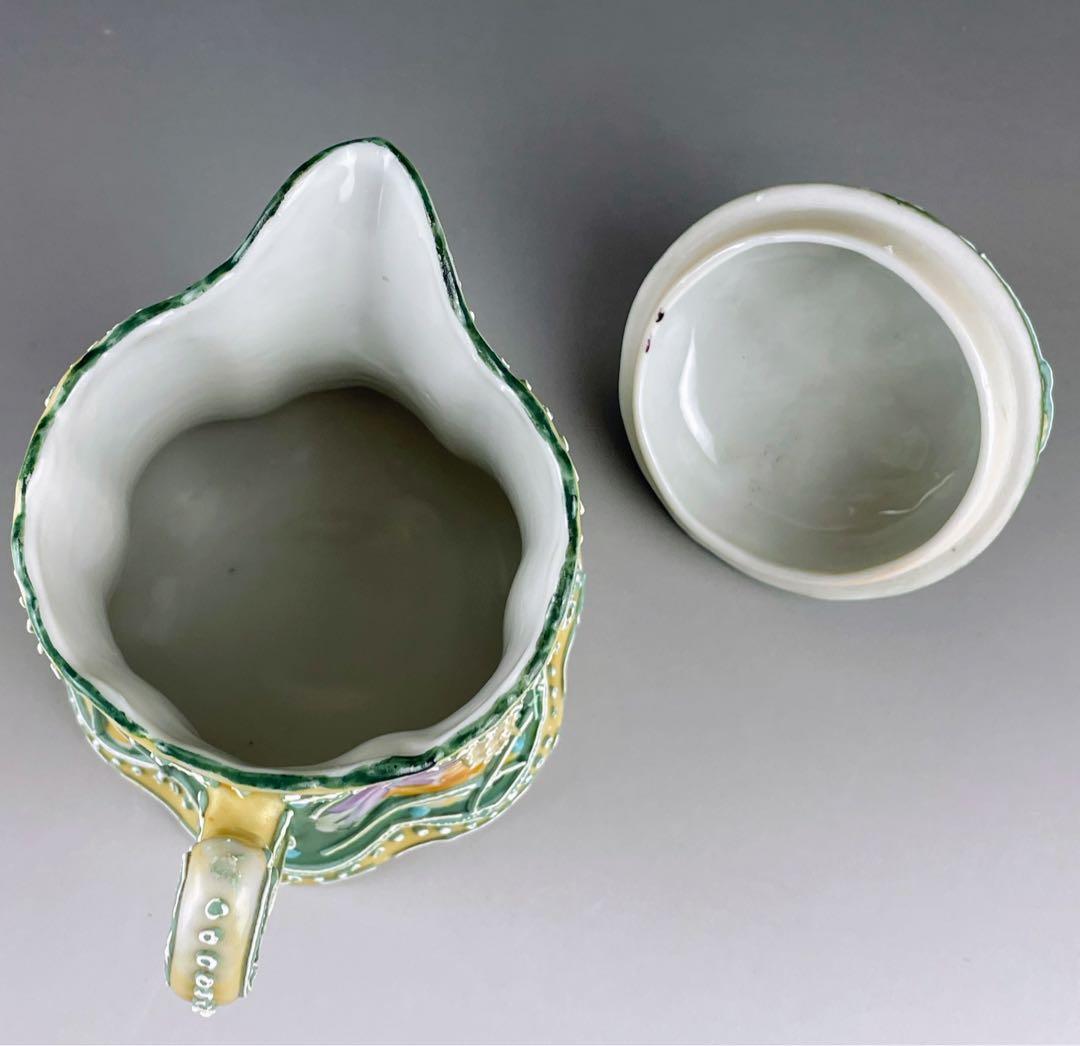 【希少】オールドニッポン アールヌーボー 麦図 一陳盛り上げ クリーマー ジャグ