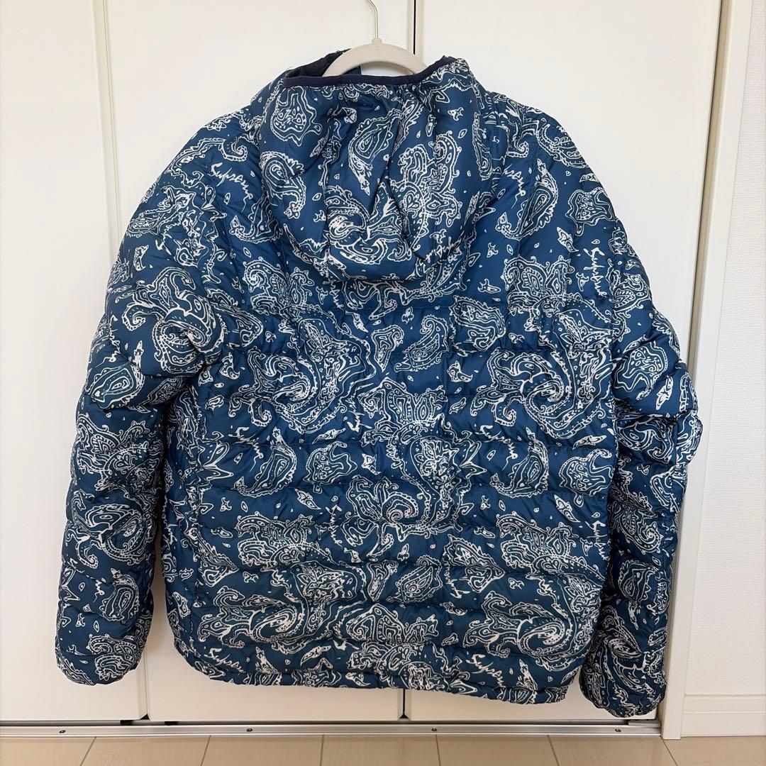 supreme micro down ペイズリー柄 ブルー Sサイズ