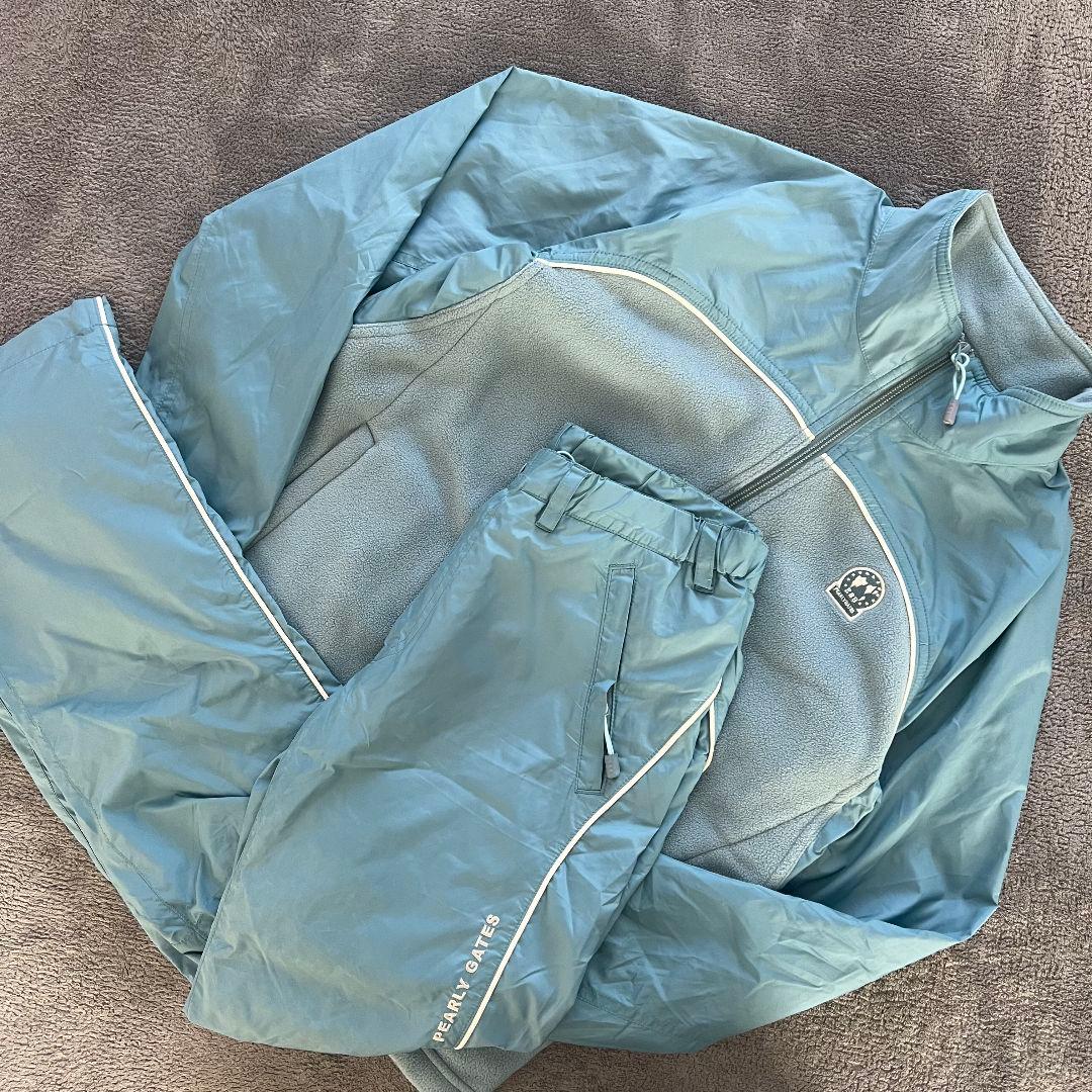パーリーゲイツ　セットアップ　ジャケット　パンツ　レディース　ゴルフ　水色　MS