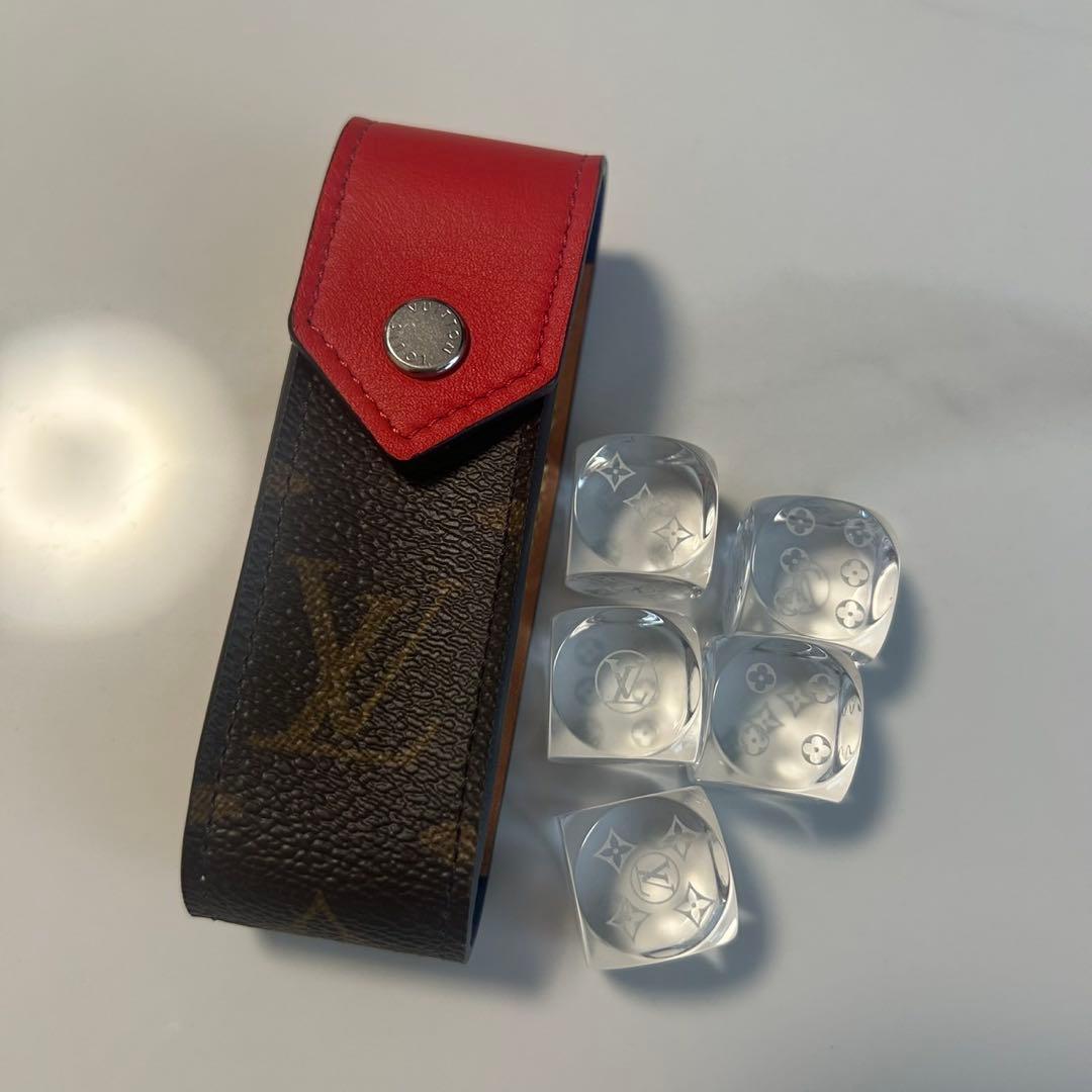 【ほぼ未使用/美品】Louis Vuitton レザーケース&モノグラム柄ダイス