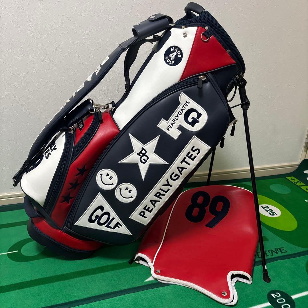 希少 限定 パーリーゲイツスタンドキャディバック トリコロールカラー