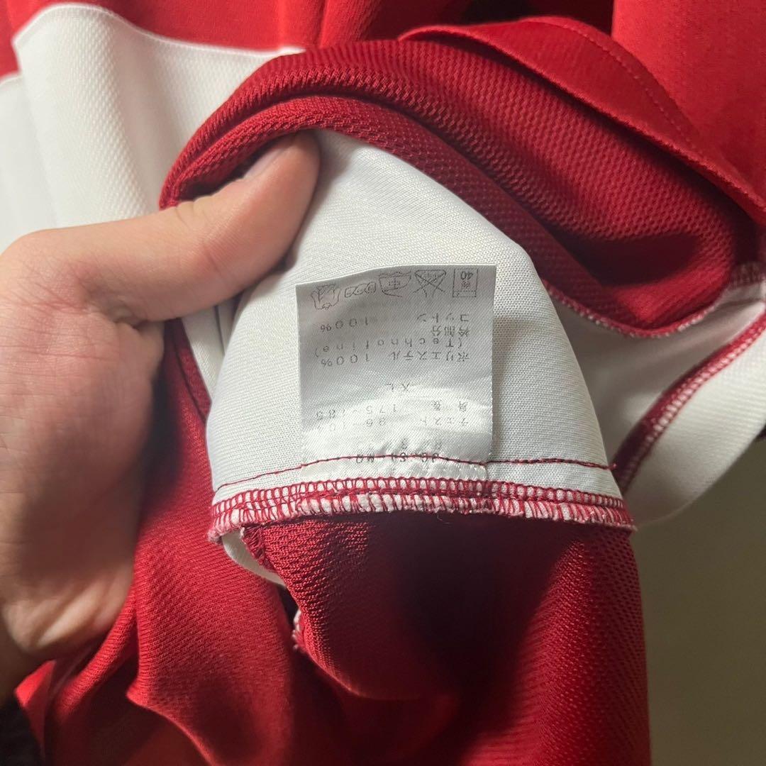 ラグビー 赤白ボーダーシャツ ラグビージャージ 刺繍ロゴ 桜 日本代表　XL