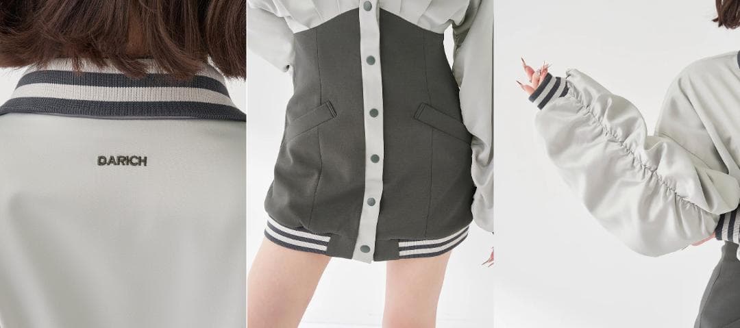 ダーリッチ darich ドルマンスリムスカジャンミニワンピース C-GRY