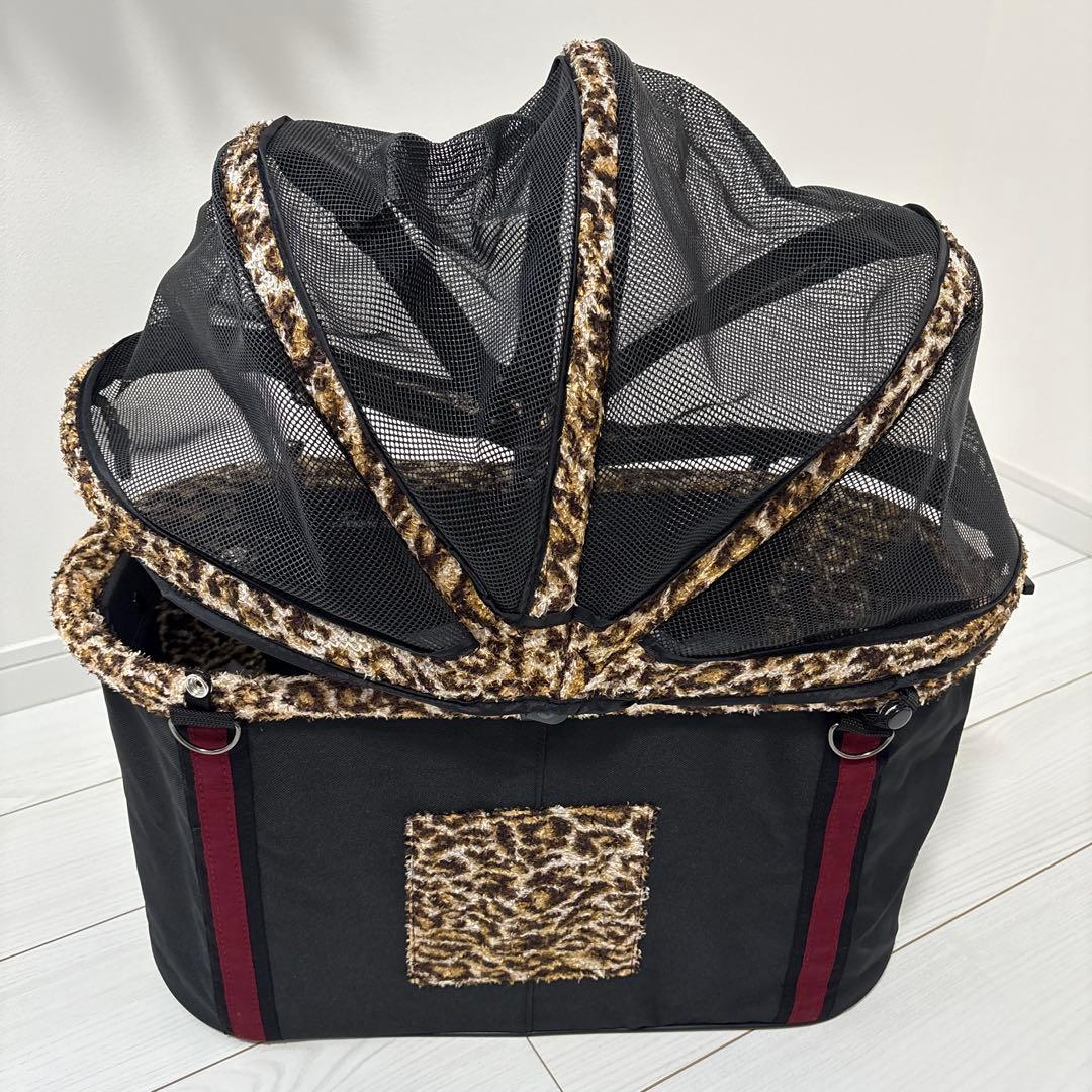 天使のカート　レオパード柄 犬用キャリー　バッグ　Mサイズ