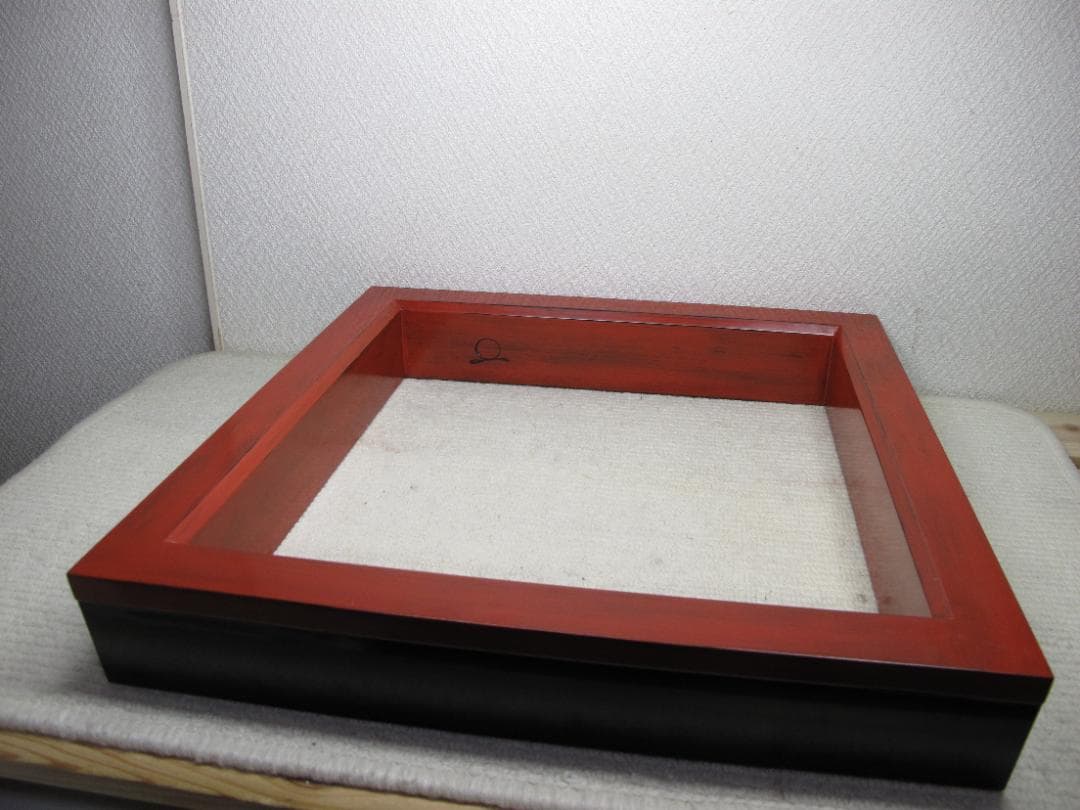 茶道具　炉縁　夏目有彦　根来漆　作者サインあり　共箱入り