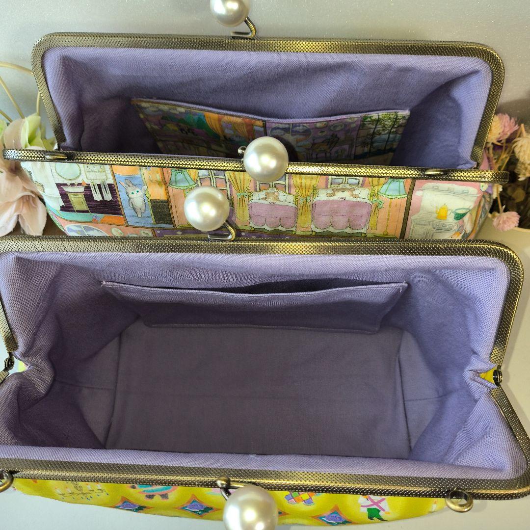 ユキエモン♥がま口バッグ♥ハンドメイド