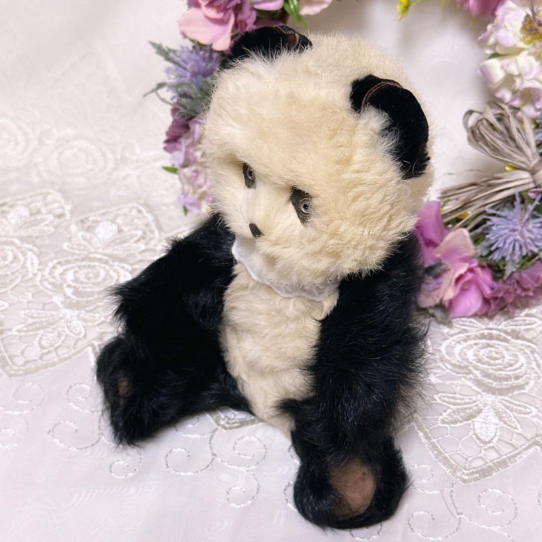 ❤️超激レア！！❤️リアルファーのアンティークパンダ　テディベア　アンティークベア