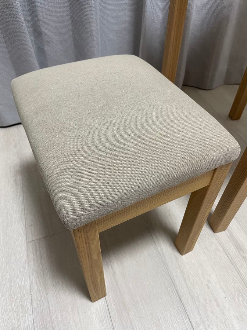 【もざんぬ】MUJI タモ材コンパクトドレッサー　スツール付き