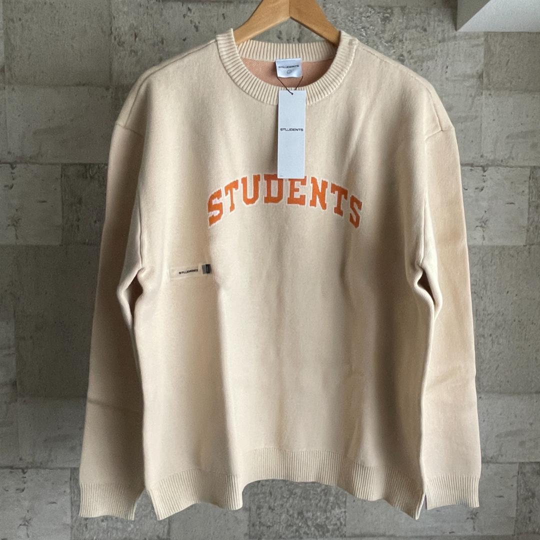 新品 Students Golf ジャガードセーター ゴルフニット カーキ L