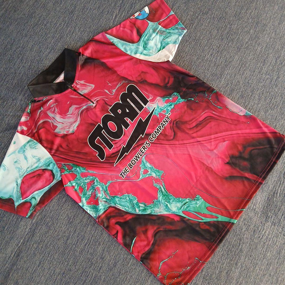 ✨新品✨ボウリングウェア　STORM　日本サイズXL　ピンク　マーブル　USA製