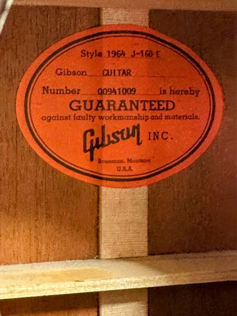 Gibson J-160E 1964 リイシュー 超美品2001年製