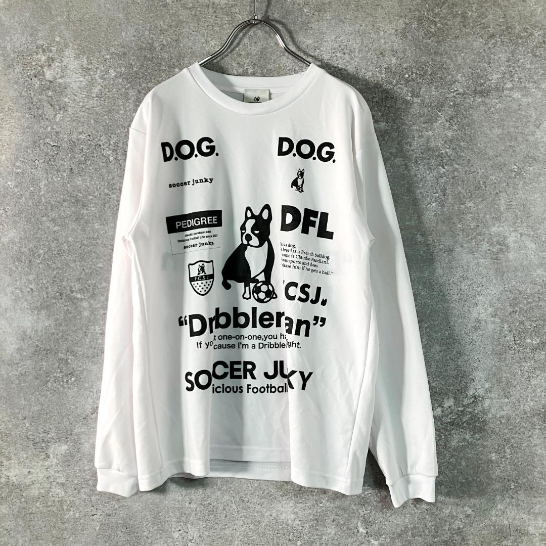claudio pandiani　サッカーウェア　ロングスリーブ　ホワイト　犬