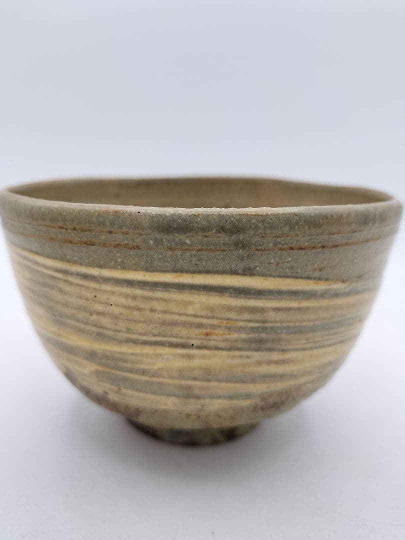 c860 数茶碗 刷毛目　青伊羅保 10客 中村与平 木箱 茶道具 古物