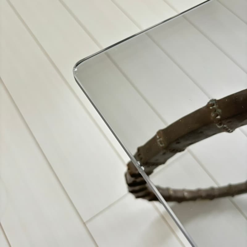 ALAIN CHERVET 希少 ヴィンテージ ラムヘッド ガラステーブル