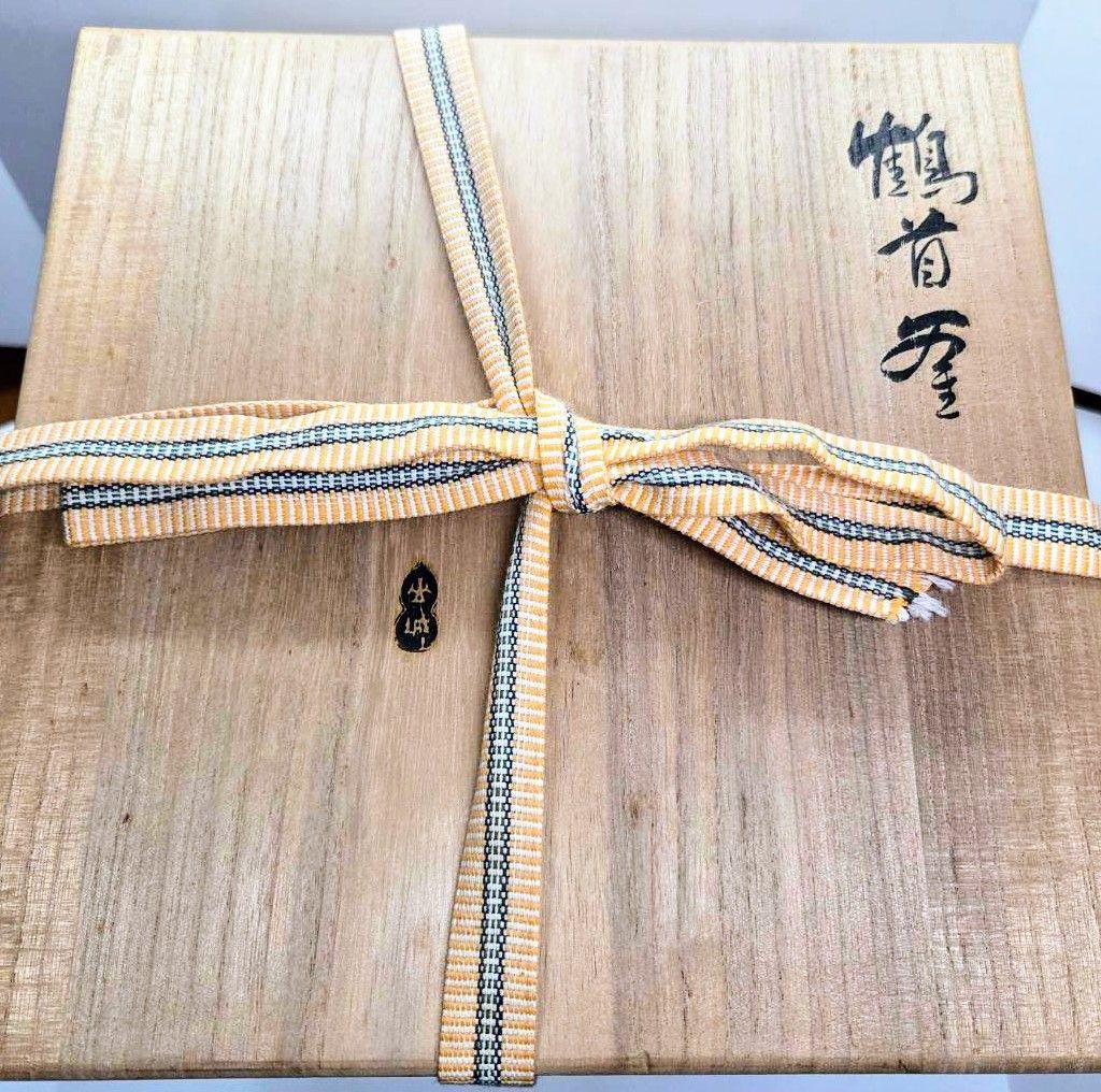 【茶道具】茶釜　鶴首釜唐銅蓋　釜師　十一代堀政弘