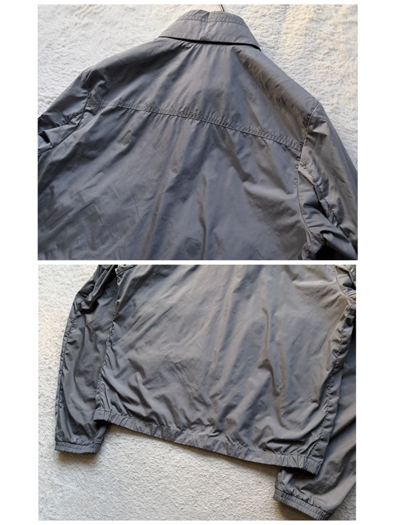 【美品】モンクレール ナイロンジャケット ロゴワッペン トリコロール グレー M