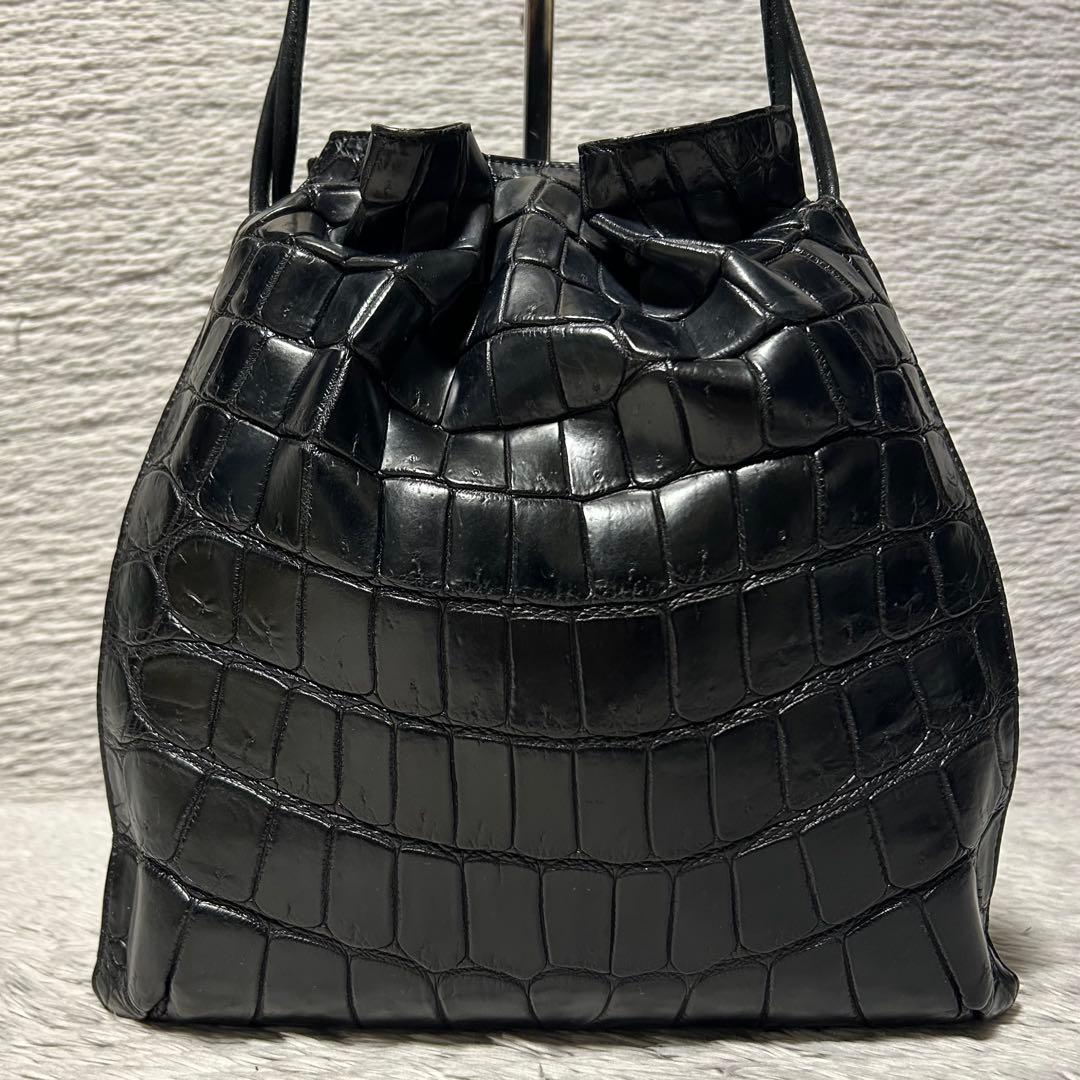 TAIRS テアーズ クロコダイル ショルダーバッグ　巾着型レザーバッグ