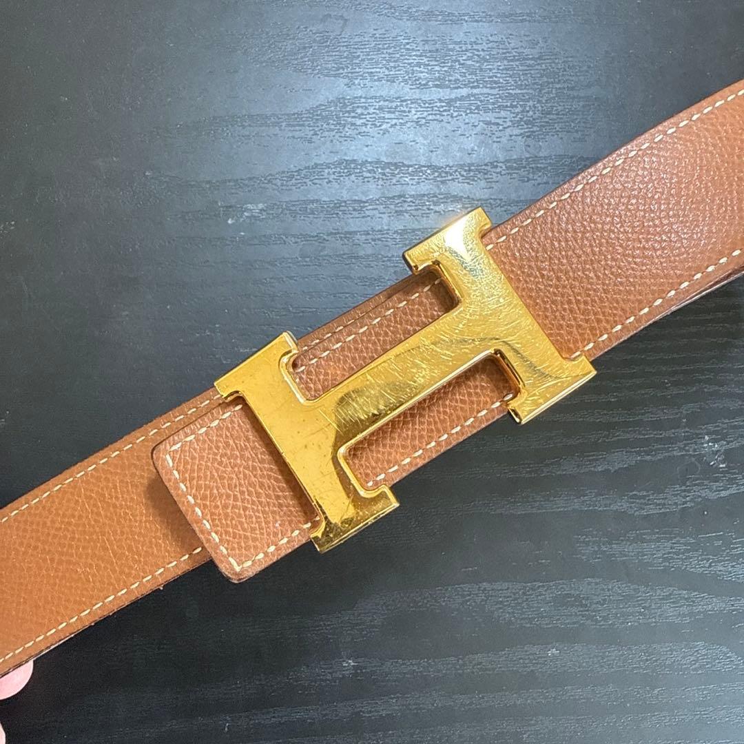 HERMES エルメスコンスタンスリバーシブルベルト65 ゴールドバックル　美品