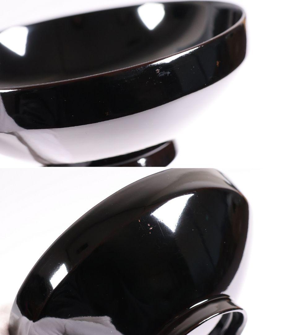 【CM400】天然木漆塗 菊桐鳳凰金蒔絵 黒塗 吸物椀 二客 昭和期 木製漆器