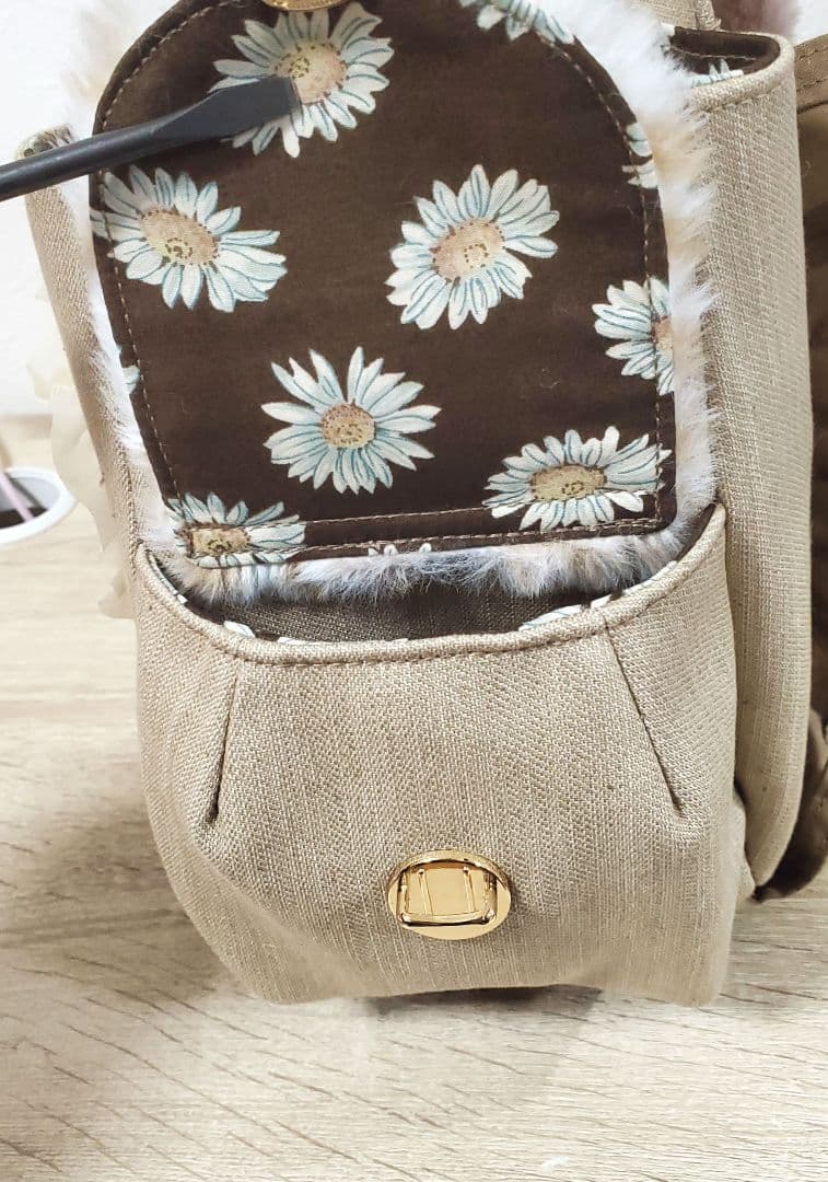 う*ん様 ハンドメイド サイドポケット付きトート バッグ ねこちゃん ぬいぐるみ