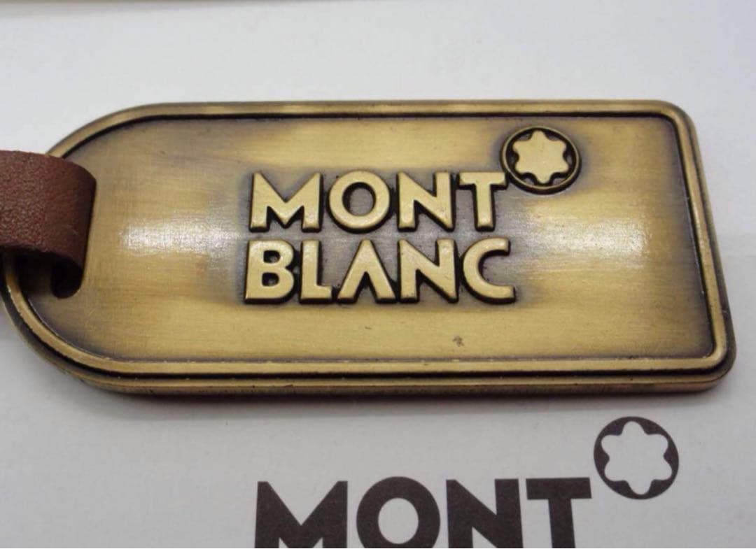 モンブラン★未使用保管品ヴィンテージ★本革＆メタル製タグネームタグ★キーホル
