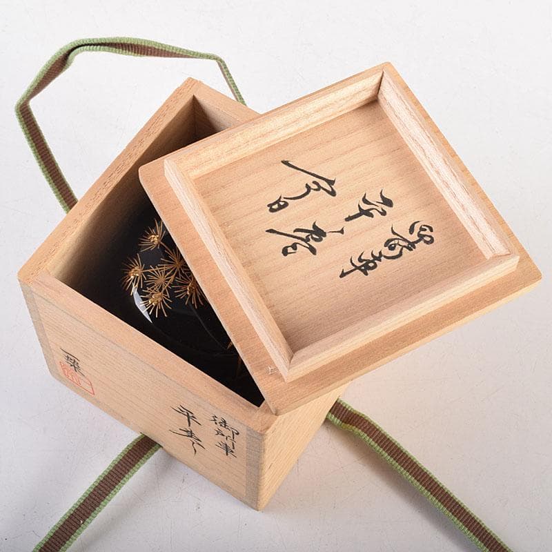 茶道具　横山一榮作　御所車蒔絵　平棗　内金梨子地　鵬雲斎極め箱　V　8336