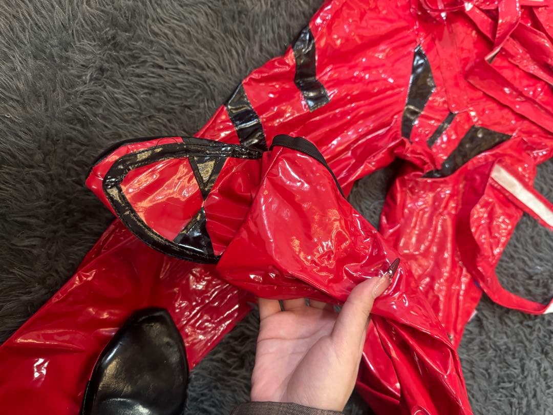 EVA アスカ 戦闘服 コス衣装 レザー調 Sサイズ フルセット