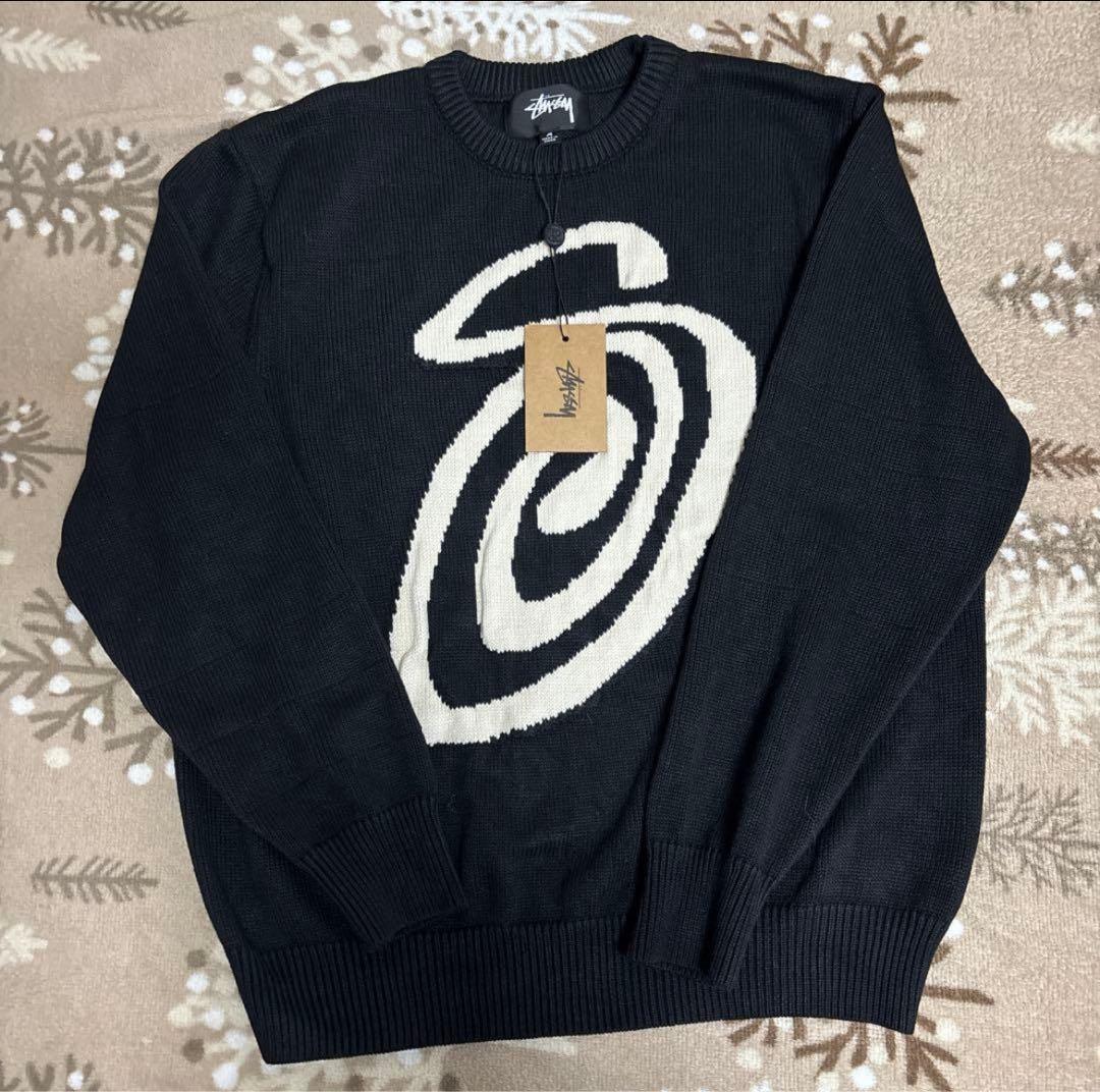 Stussy スワールロゴ ニットセーター M