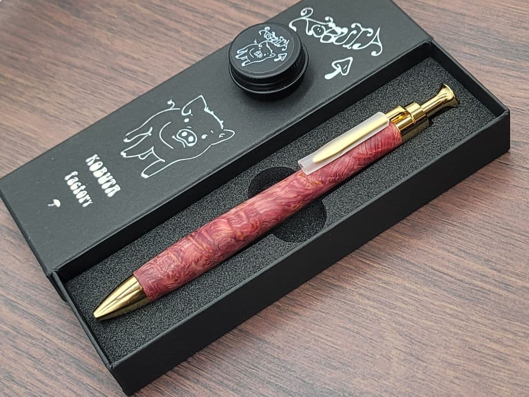 新品 こぶた工房 タクサスフロリニーバール 極上杢 ボールペン