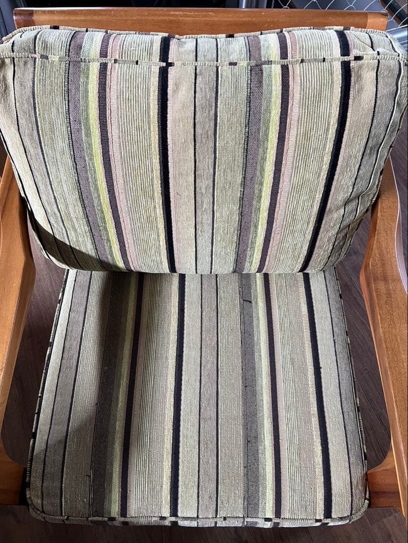 ☆WTWダブルティー☆TISMOティズモ☆1人掛けソファ☆レザーとストライプ☆