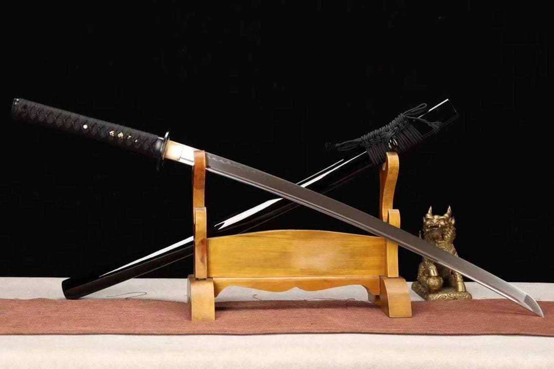 無地鉄鍔打刀 黒漆鞘 居合刀 美術刀 刀装具 模擬刀 日本刀 模造刀 鑑賞用